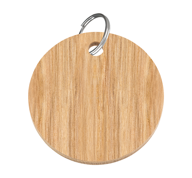 Graveret kattetegn i træ – cirkel