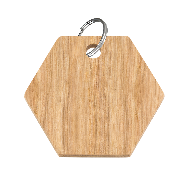 Graveret kattetegn i træ – hexagon